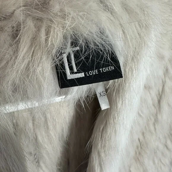 Love Token Genuine Rabbit Fur Vest - Off White, XS/S - Picture 4 of 7